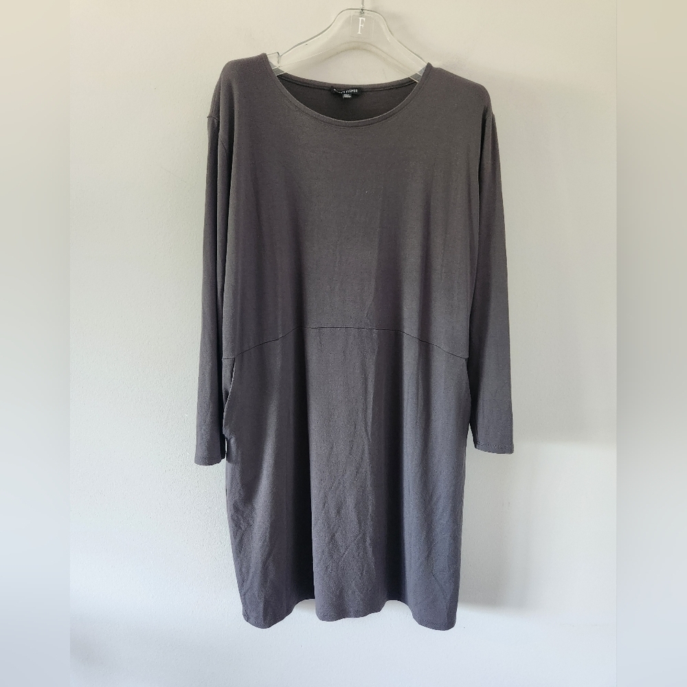 EILEEN FISHER | Knit shirt dress pockets gray sz XS